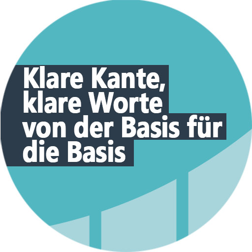 Slogan:<br />
Ralf Stoll - Klare Kante klare Worte - von der Basis - für die Basis